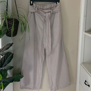 Linen wide leg capris